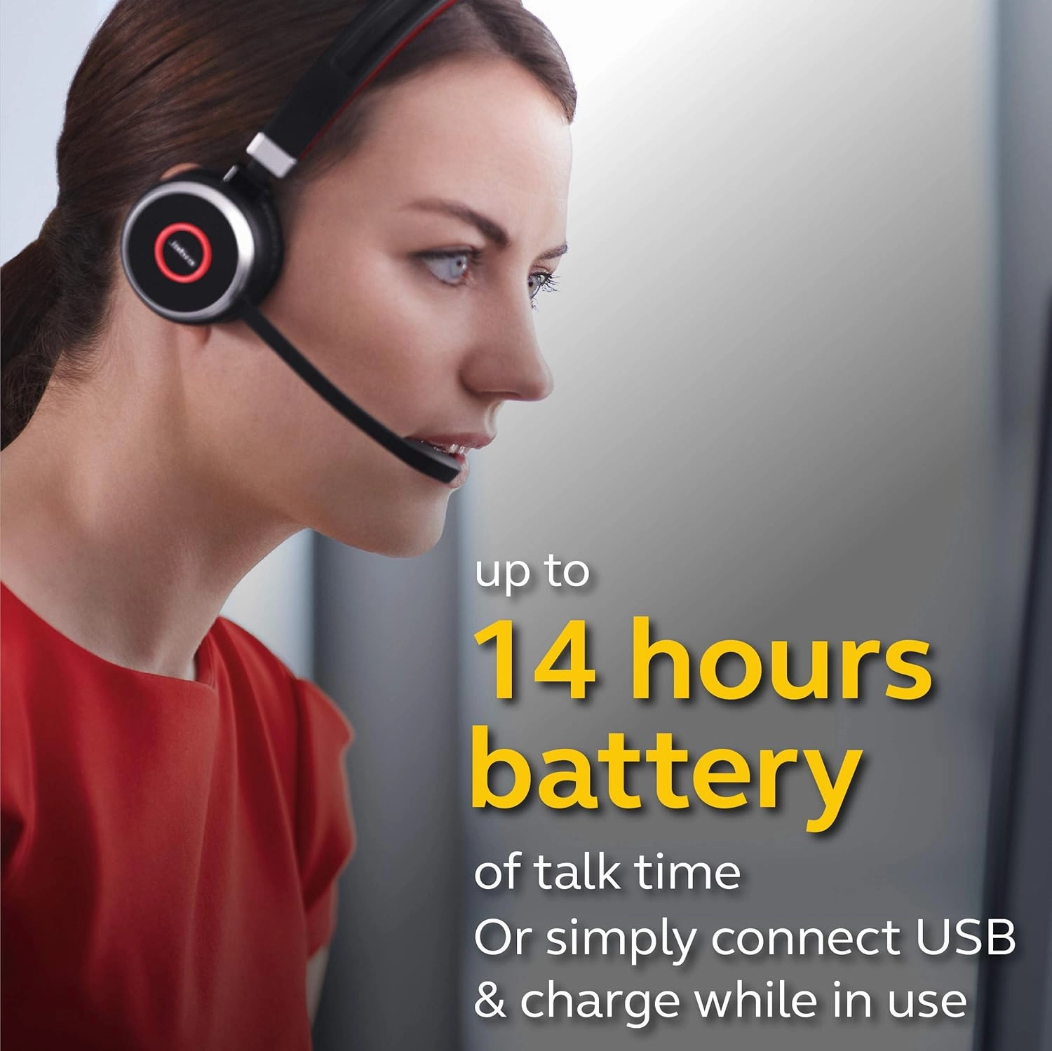 Jabra Evolve 65 MS Wireless Headset, Stereo  Includes Link 370 USB Adapter  Bluetooth Headset with Industry-Leading Wireless Performance, Advanced Noise-Cancelling Microphone, All Day Battery