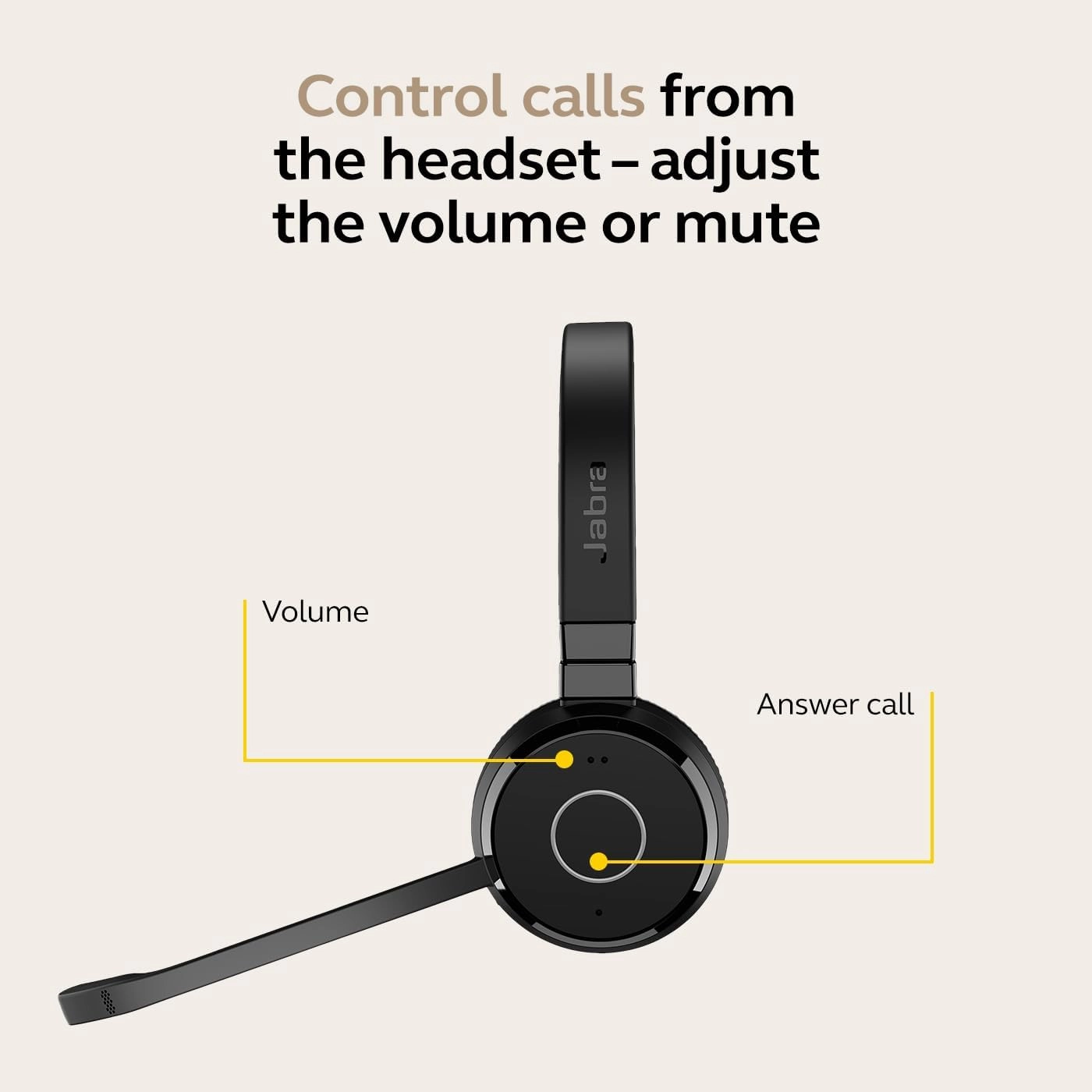 Jabra Evolve 65 TE (Third Edition) Wireless Single-Ear Headphones w/Charging Stand - Noise-Canceling, 16 hr Battery Life, Dual Connectivity, Works w/All UC Platforms Like Zoom & Google Meet, Black