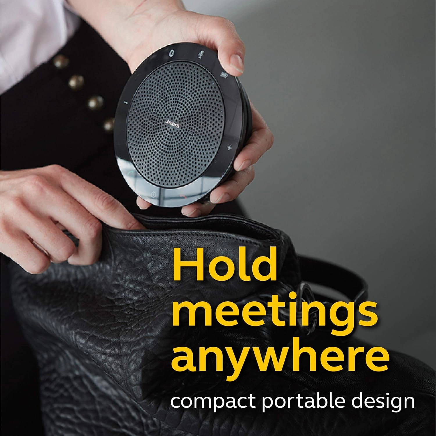 Jabra Speak 510 MS Wireless Bluetooth Speakerphone  Outstanding Sound Quality, Portable Conference Speaker for Holding Meetings Anywhere - Certified for Microsoft Teams