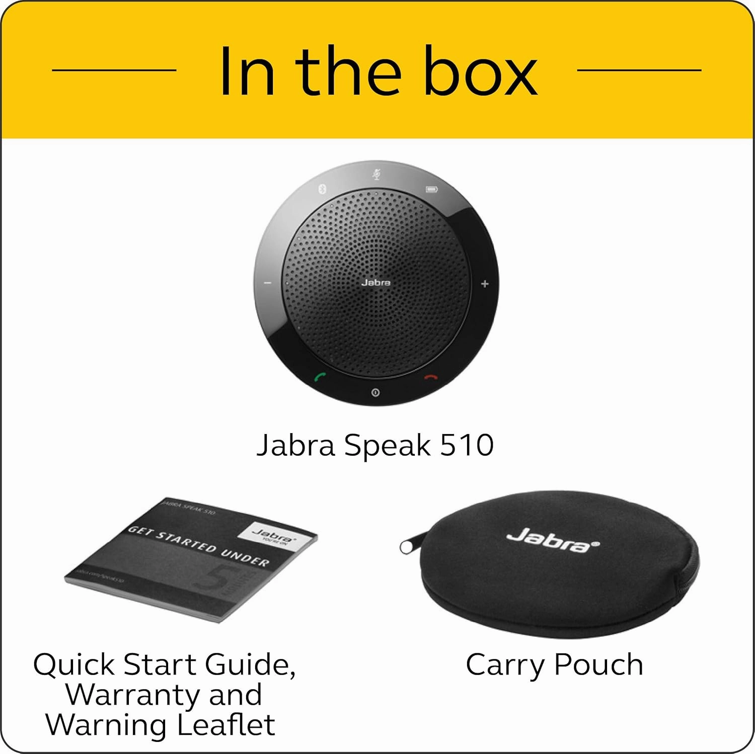 Jabra Speak 510 MS Wireless Bluetooth Speakerphone  Outstanding Sound Quality, Portable Conference Speaker for Holding Meetings Anywhere - Certified for Microsoft Teams