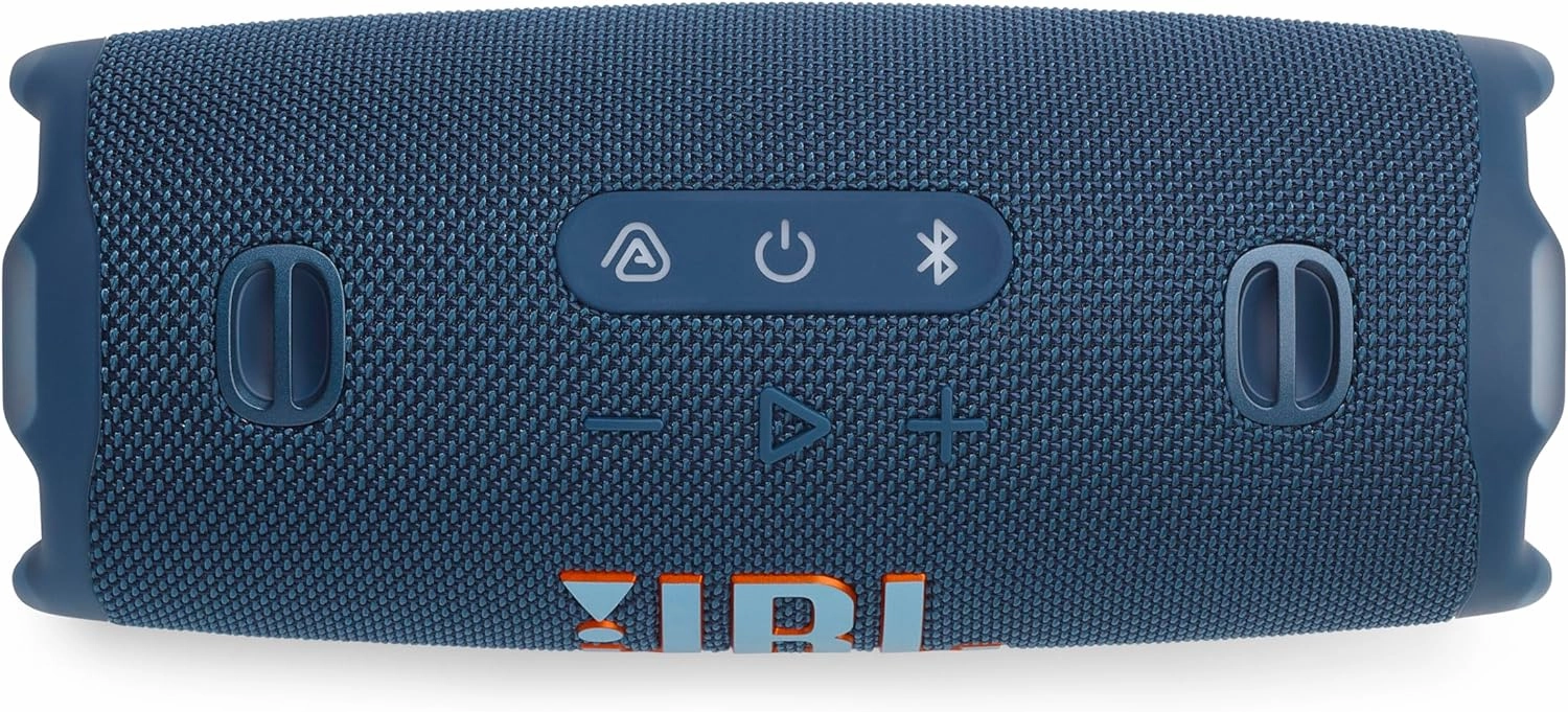 JBL Charge 6 - Portable Waterproof & Drop-Proof Bluetooth Speaker, Bold Pro Sound with AI Sound Boost, 28Hrs of Playtime, Built-in powerbank & Comes with a Sturdy/Removable Carrying Strap (Blue)