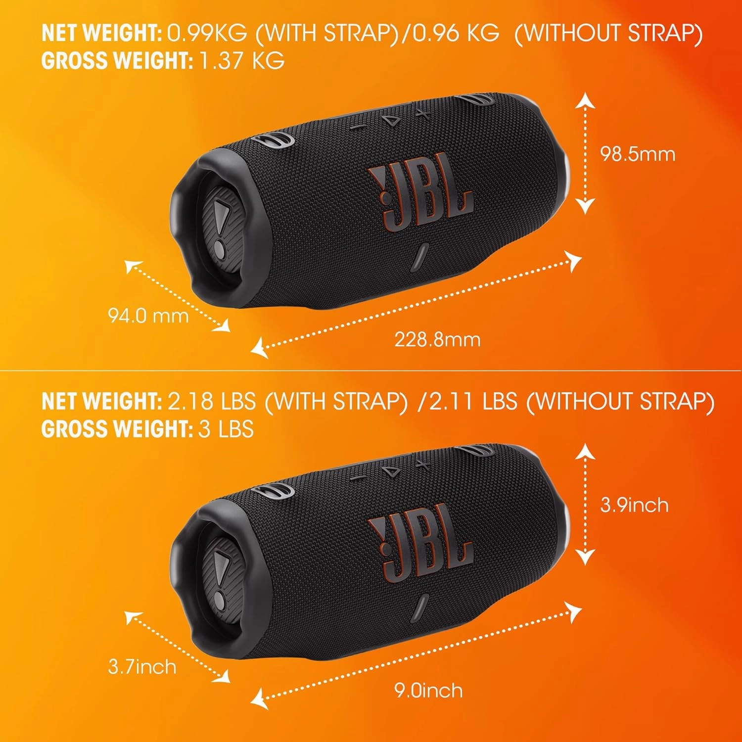 JBL Charge 6 - Portable Waterproof & Drop-Proof Bluetooth Speaker, Bold Pro Sound with AI Sound Boost, 28Hrs of Playtime, Built-in powerbank & Comes with a Sturdy/Removable Carrying Strap (Blue)