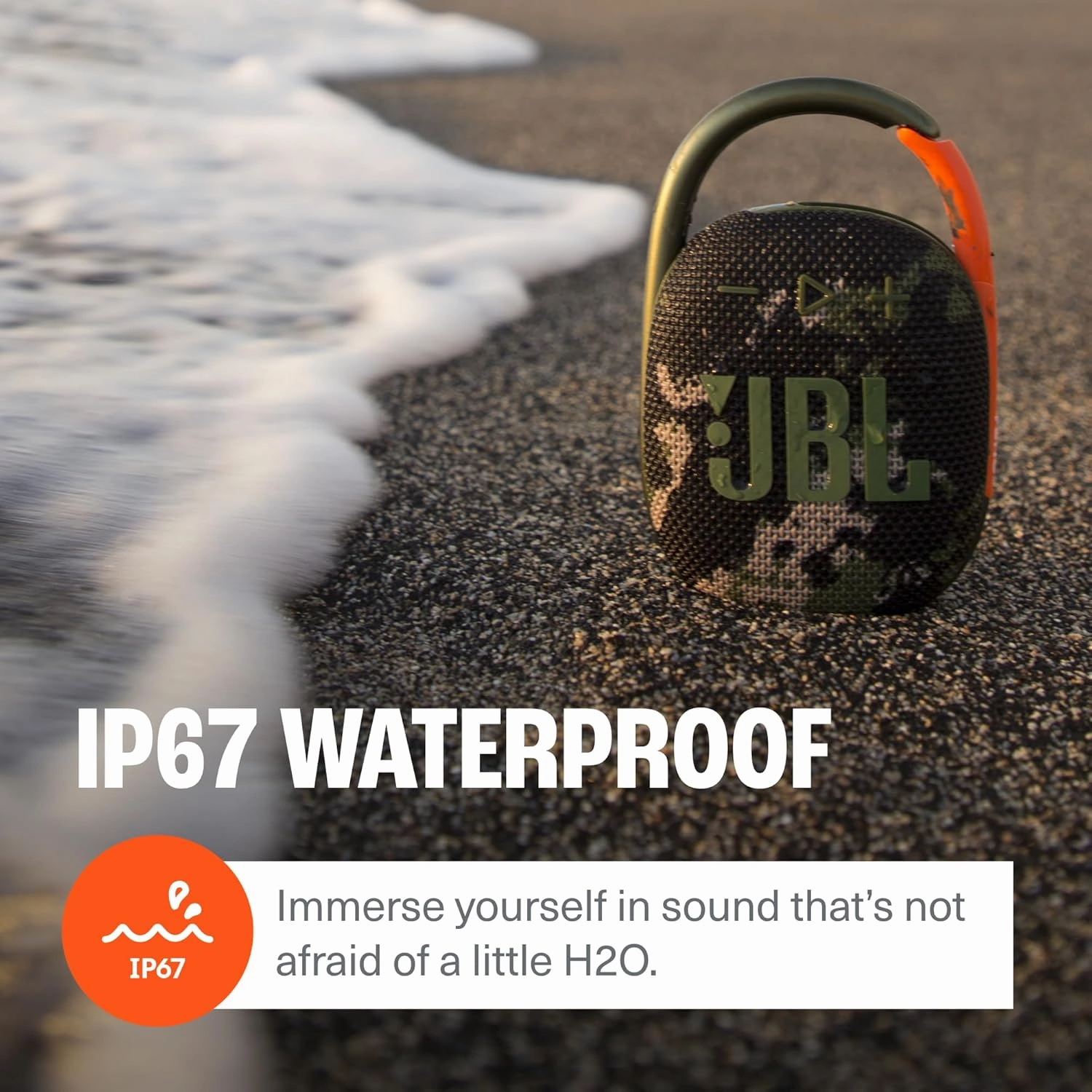 JBL Clip 4 - Portable Mini Bluetooth Speaker, big audio and punchy bass, integrated carabiner, IP67 waterproof and dustproof, 10 hours of playtime, speaker for home, outdoor and travel (Black)
