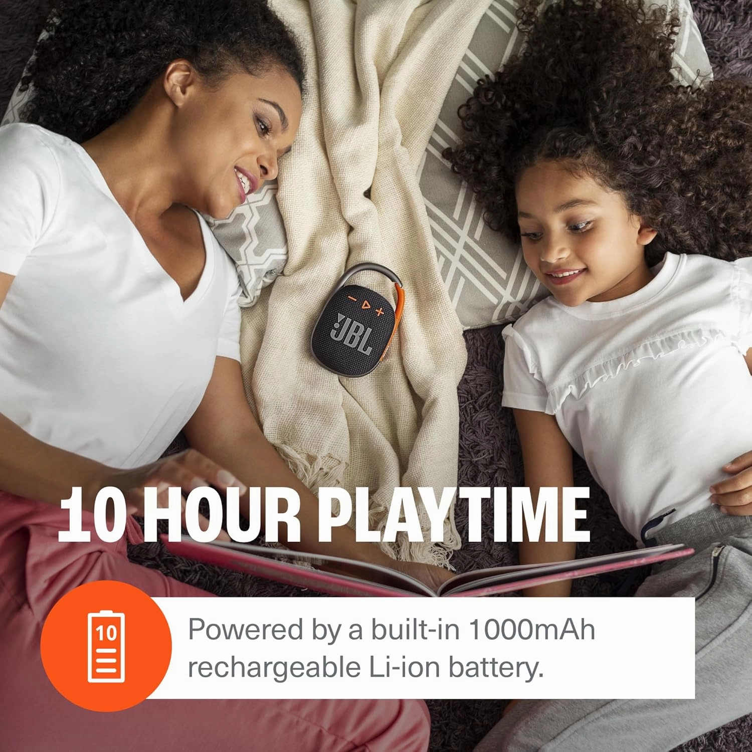 JBL Clip 4 - Portable Mini Bluetooth Speaker, big audio and punchy bass, integrated carabiner, IP67 waterproof and dustproof, 10 hours of playtime, speaker for home, outdoor and travel (Black)
