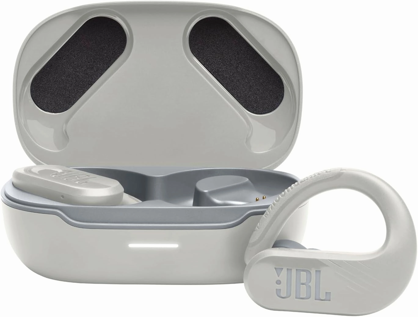 JBL Endurance Peak 3 - Dust and Water Proof (IP68) True Wireless Active Earbuds, Pure Bass Sound, Up to 50 Total Hours of Playback with Speed Charge, Ambient Aware & Talk Thru (White) TWS earbuds,compact wireless buds,Bluetooth ear tips,