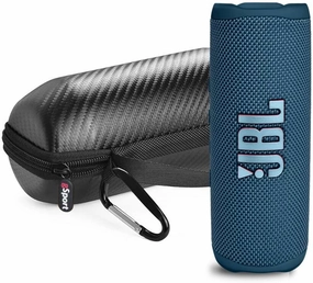 JBL FLIP 6 Waterproof Portable Speaker Bundle with gSport Carbon Fiber Case (Blue) wireless speakers,portable Bluetooth speaker,multiroom speaker,