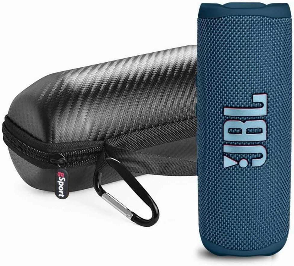 JBL FLIP 6 Waterproof Portable Speaker Bundle with gSport Carbon Fiber Case (Blue) wireless speakers,portable Bluetooth speaker,multiroom speaker,
