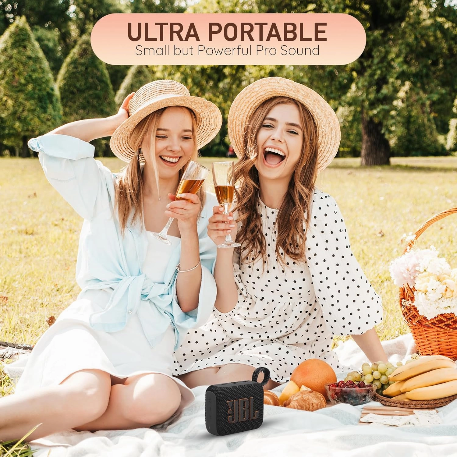 JBL Go 4 Portable Bluetooth Wireless Speaker, IP67 Waterproof and Dustproof Built-in Battery - Purple - Boomph's Comprehensive Ultimate Performance Cloth Solution for Your On-The-Go Sound Experience