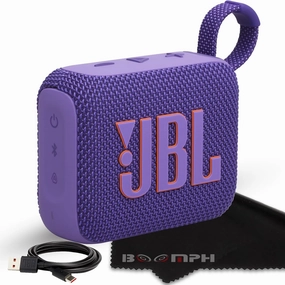 JBL Go 4 Portable Bluetooth Wireless Speaker, IP67 Waterproof and Dustproof Built-in Battery - Purple - Boomph's Comprehensive Ultimate Performance Cloth Solution for Your On-The-Go Sound Experience wireless speakers,portable Bluetooth speaker,multiroom s
