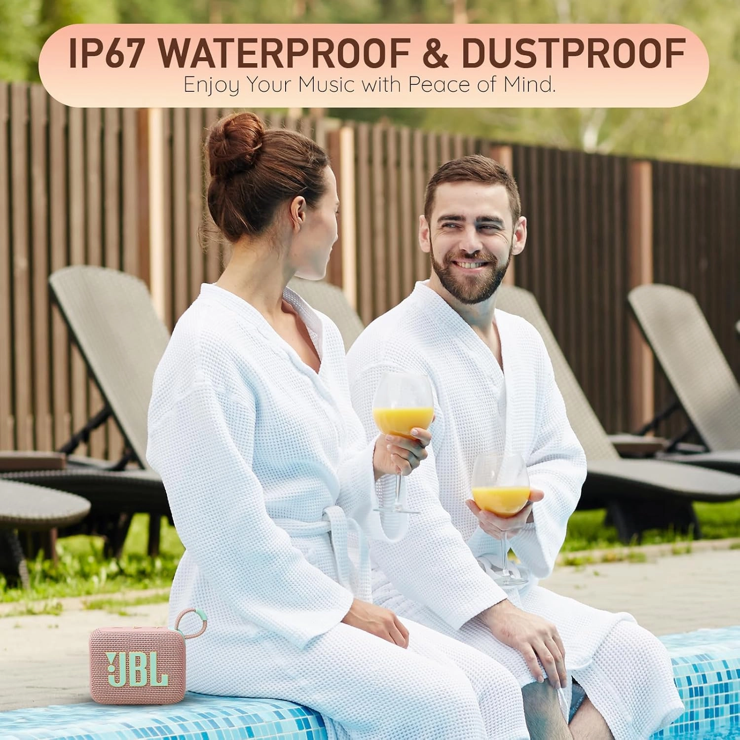 JBL Go 4 Portable Bluetooth Wireless Speaker, IP67 Waterproof and Dustproof Built-in Battery - Purple - Boomph's Comprehensive Ultimate Performance Cloth Solution for Your On-The-Go Sound Experience