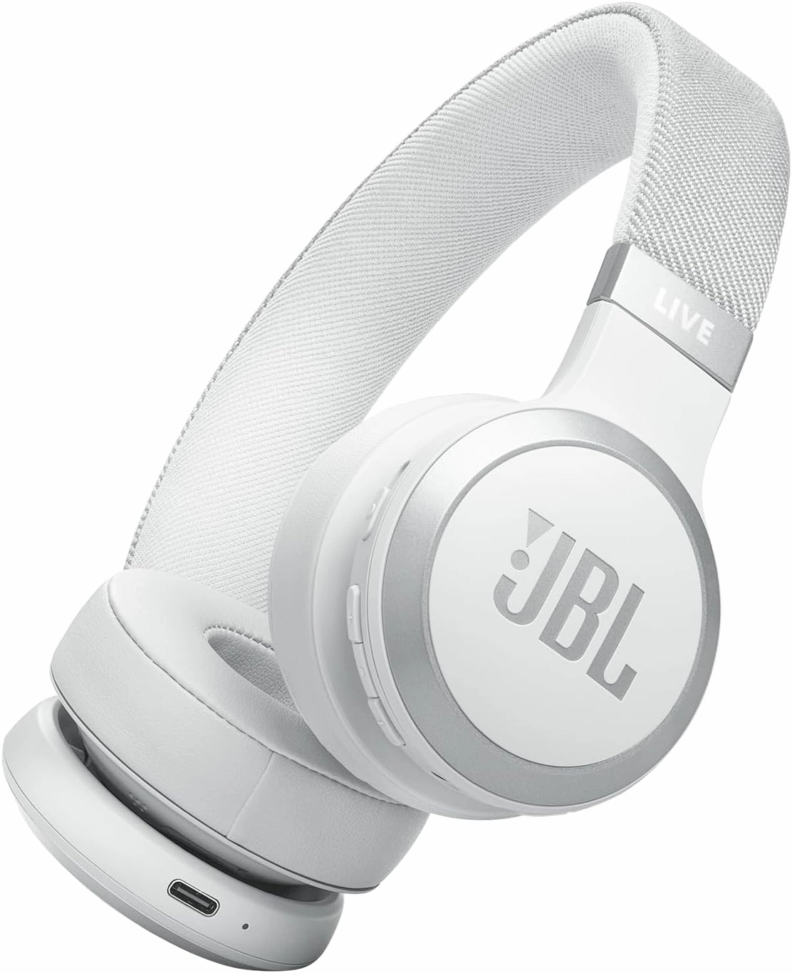 JBL Live 670NC - Wireless On-Ear Headphones with Adaptive Noise Cancelling with Smart Ambient, Up to 65H Battery Life with Speed Charge, Lightweight, Comfortable and Foldable Design (White) over-ear headphones,closed back headphones,wireless studio cans,
