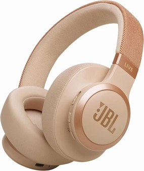 JBL Live 770NC - Wireless Over-Ear Headphones with True Adaptive Noise Cancelling with Smart Ambient, Up to 65 Hours of Battery Life, Comfort-fit Fabric Headband & Carrying Pouch (Sandstone) over-ear headphones,closed back headphones,wireless studio ca