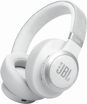 JBL Live 770NC - Wireless Over-Ear Headphones with True Adaptive Noise Cancelling with Smart Ambient, Up to 65 Hours of Battery Life, Comfort-fit Fabric Headband & Carrying Pouch (White) over-ear headphones,closed back headphones,wireless studio cans,