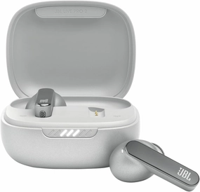 JBL Live Pro 2 - True Wireless Noise Cancelling Earbuds, up to 40 Hours of Playback with Wireless Charging, 6 mics for Perfect Calls, Touch & Voice Control, IPX5 Water Resistant (Silver) wireless earbuds,Bluetooth earphones,true wireless stereo,