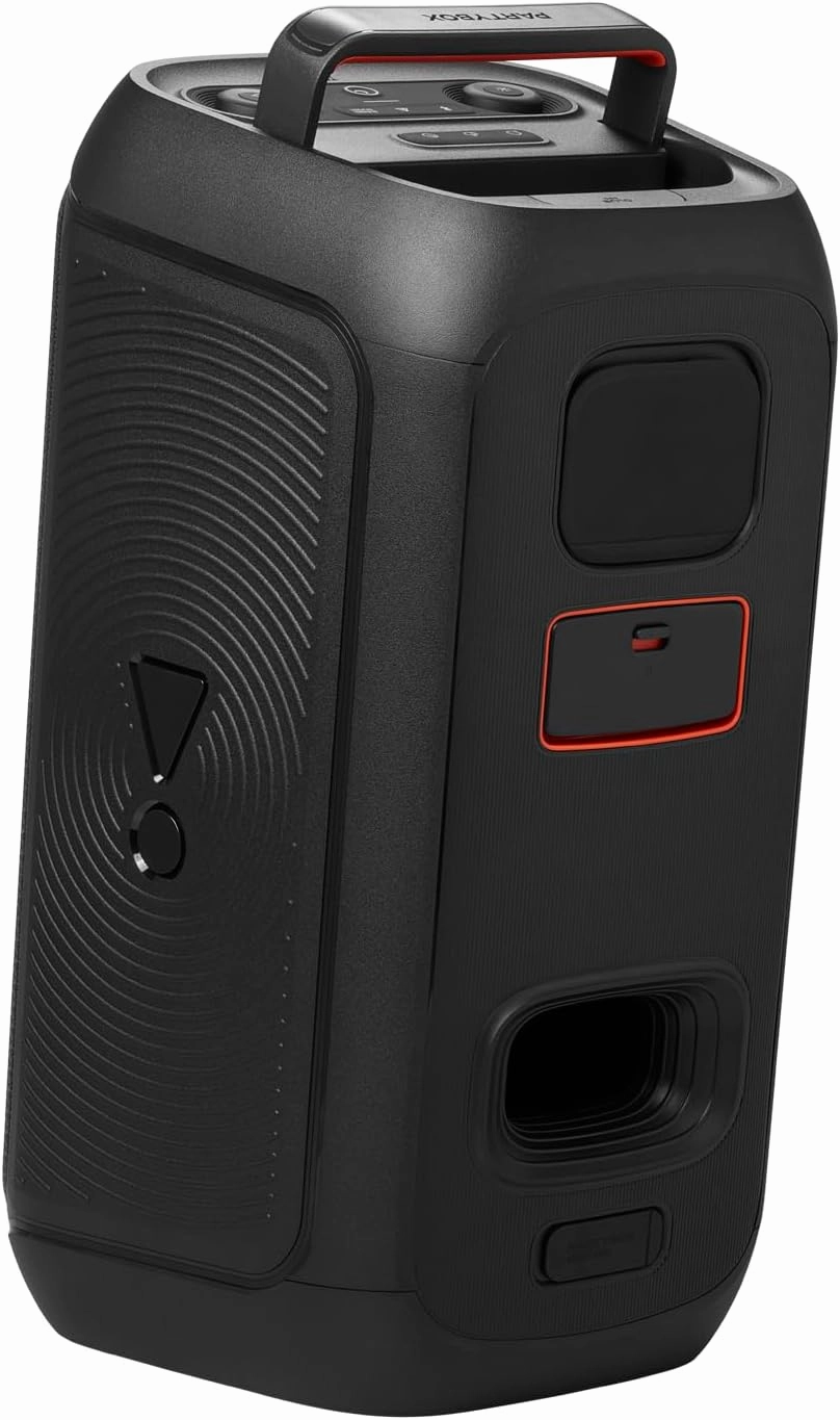 JBL PartyBox Club 120 - Portable Party Speaker with Foldable Handle, Powerful JBL Pro Sound, Futuristic lightshow, Up to 12 Hours of Play time, Splash Proof, Dual Mic & Guitar Inputs (Black)
