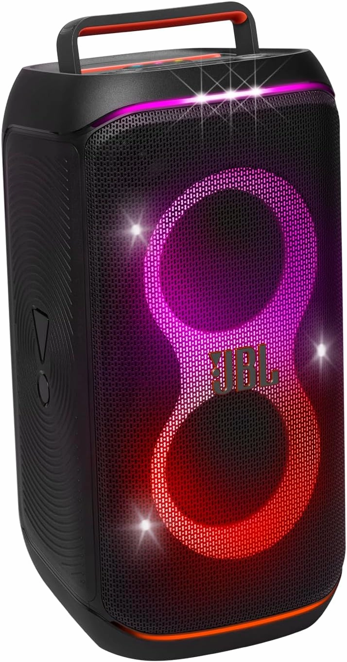 JBL PartyBox Club 120 - Portable Party Speaker with Foldable Handle, Powerful JBL Pro Sound, Futuristic lightshow, Up to 12 Hours of Play time, Splash Proof, Dual Mic & Guitar Inputs (Black) floorstanding speakers,tower speakers,stereo floor speakers,