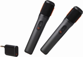 JBL PartyBox Wireless Mic - 2X Digital Wireless Microphones, Rechargeable Battery (20hrs - 700mAh), Clear Voice, Crisp Sound, Stable 2.4GHz Connection, Compatible with All PartyBox Speakers (Black) wireless speakers,portable Bluetooth speaker,multiroom spe