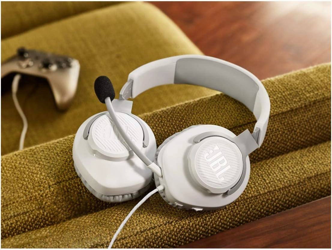 JBL Quantum 100 - Wired Over-Ear Gaming Headphones - White, Large