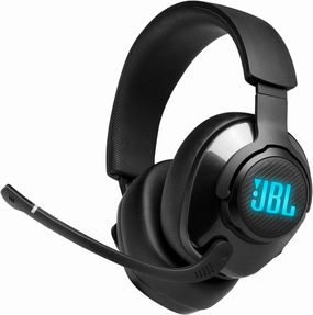 JBL Quantum 400 - USB over-ear gaming headset with game-chat balance dial, JBL QuantumSURROUND and DTS, Voice focus directional flip-up mic and memory foam ear cushions (Black) over-ear headphones,closed back headphones,wireless studio cans,