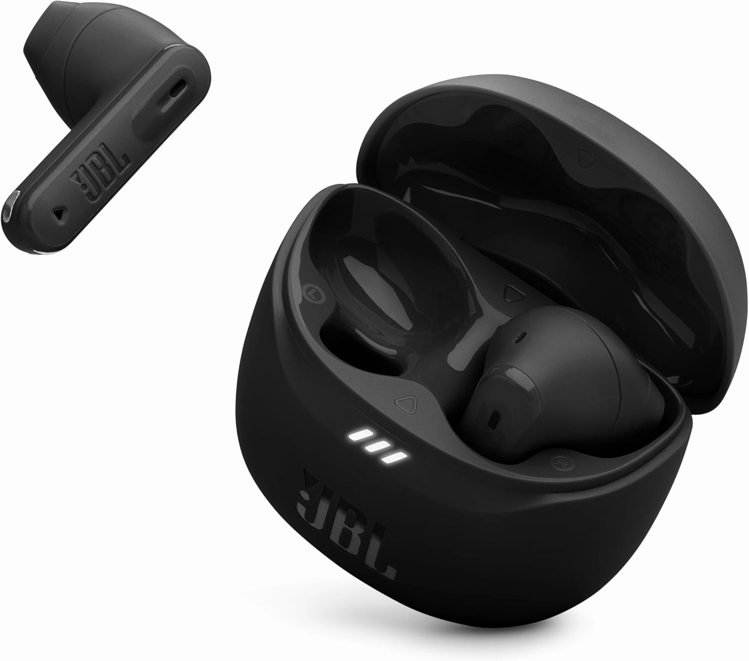 JBL Tune Flex 2 - True Wireless Noise Cancelling Earbuds Spatial Sound and Smart Ambient Technology, 6 mics for Perfect Calls, up to 48Hrs of Playback, IP54 Dust & Water Resistant (Black) TWS earbuds,compact wireless buds,Bluetooth ear tips,