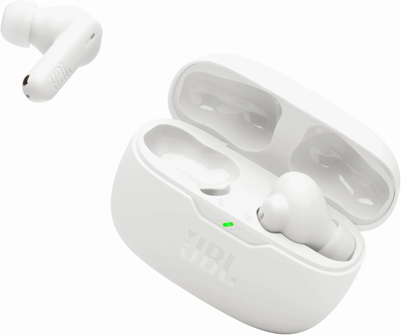 JBL Vibe Beam 2 - True Wireless Noise Cancelling Earbuds Pure Bass Sound & Smart Ambient Technology, 4mics for Crisp, Clear Calls, up to 40Hrs of Playback, IP54 Dust & Water Resistant (White) wireless earbuds,Bluetooth earphones,true wireless stere