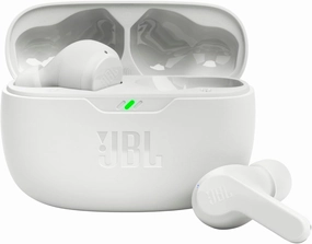JBL Vibe Beam - True Wireless JBL Deep Bass Sound Earbuds, Bluetooth 5.2, Water & Dust Resistant, Hands-free call with VoiceAware, Up to 32 hours of battery life (White) wireless earbuds,Bluetooth earphones,true wireless stereo,
