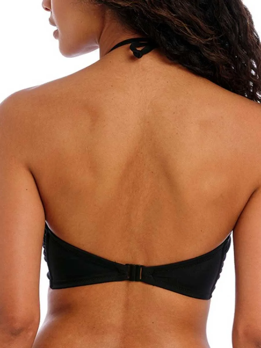 Jewel Cove Bandeau Bikini Top - Plain Black