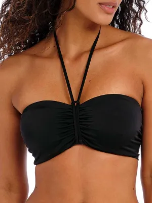 Jewel Cove Bandeau Bikini Top - Plain Black