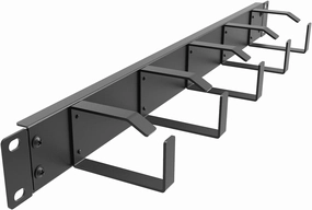Jingchengmei 19-Inch 1U Metal Horizontal Rackmount Cable Manager with 5 D-Rings (1UCM5R440, Black) audio rack,hi-fi component stand,media shelf,