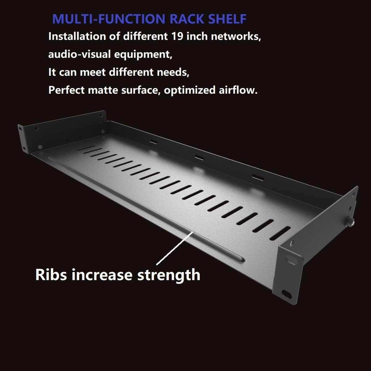 JINGCHENGMEI 1U Disassembled Vented Rack Shelf Universal Rack Tray No Lip for 19 Inches Network Cabinet or Server Rack (6 Inches Deep)