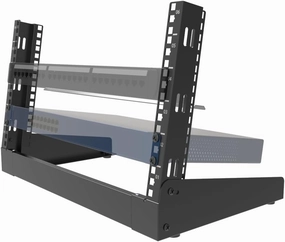 JINGCHENGMEI 6U Desktop Network Rack 19 inches Small Open Frame Rack 2 Post Free-Standing Tabletop Rack for Patch Panel, Data, AV, IT,Studio or Computer Equipment (6U) audio rack,hi-fi component stand,media shelf,