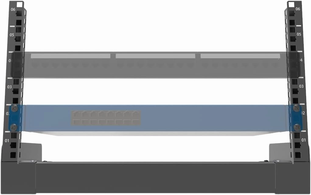 JINGCHENGMEI 6U Desktop Network Rack 19 inches Small Open Frame Rack 2 Post Free-Standing Tabletop Rack for Patch Panel, Data, AV, IT,Studio or Computer Equipment (6U)