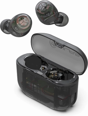 JLab Go Air Pop True Wireless Bluetooth Earbuds & Charging Case, Clear, Dual Connect, IPX4 Sweat Resistance, Bluetooth 5 Connection, 3 EQ Sound Settings Signature, Balanced, Bass Boost wireless earbuds,Bluetooth earphones,true wireless stereo,