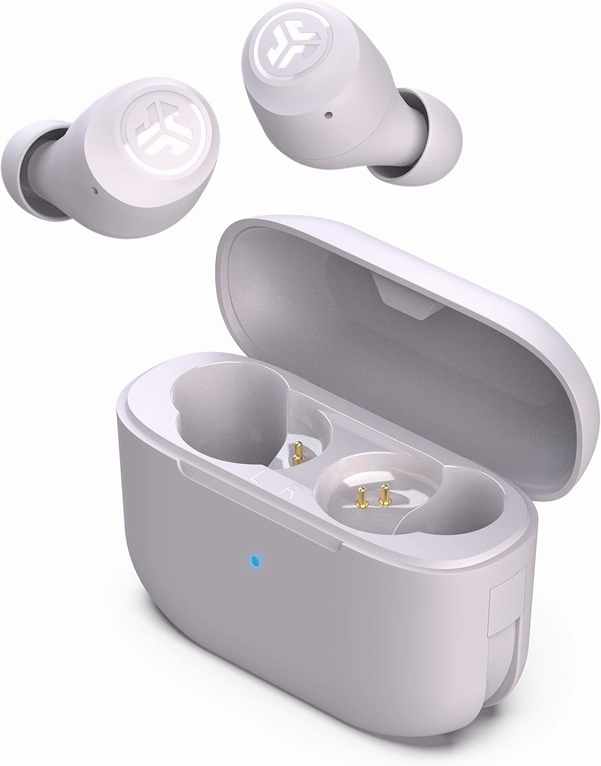 JLab Go Air Pop True Wireless Bluetooth Earbuds & Charging Case, Lilac, Dual Connect, IPX4 Sweat Resistance, Bluetooth 5 Connection, 3 EQ Sound Settings Signature, Balanced, Bass Boost wireless earbuds,Bluetooth earphones,true wireless stereo,