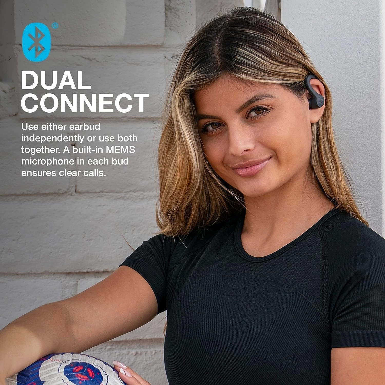 JLab Go Air Sport, Wireless Workout Earbuds Featuring C3 Clear Calling, Secure Earhook Sport Design, 32  Hour Bluetooth Playtime, and 3 EQ Sound Settings (Graphite/Black)
