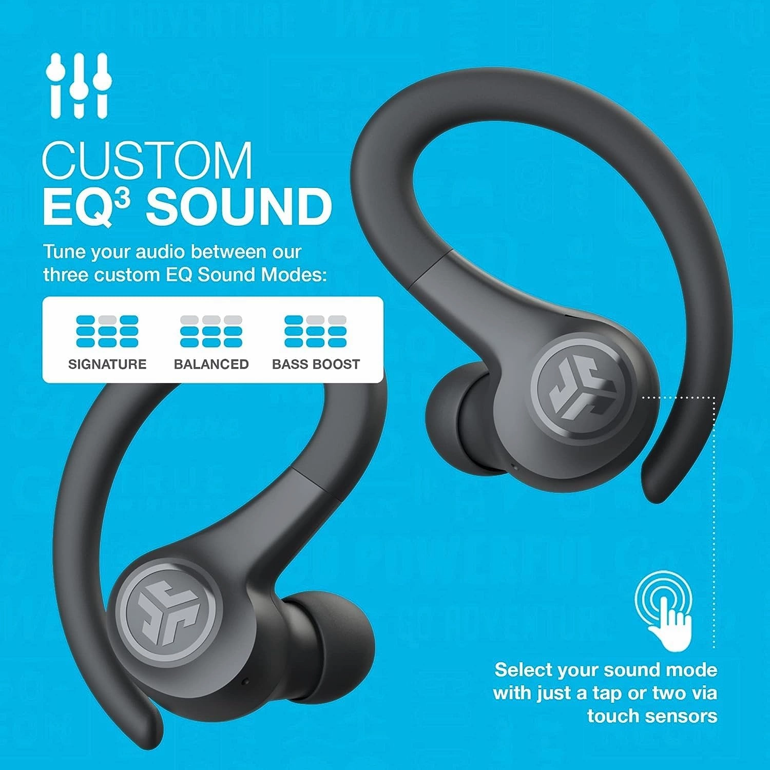 JLab Go Air Sport, Wireless Workout Earbuds Featuring C3 Clear Calling, Secure Earhook Sport Design, 32  Hour Bluetooth Playtime, and 3 EQ Sound Settings (Graphite/Black)