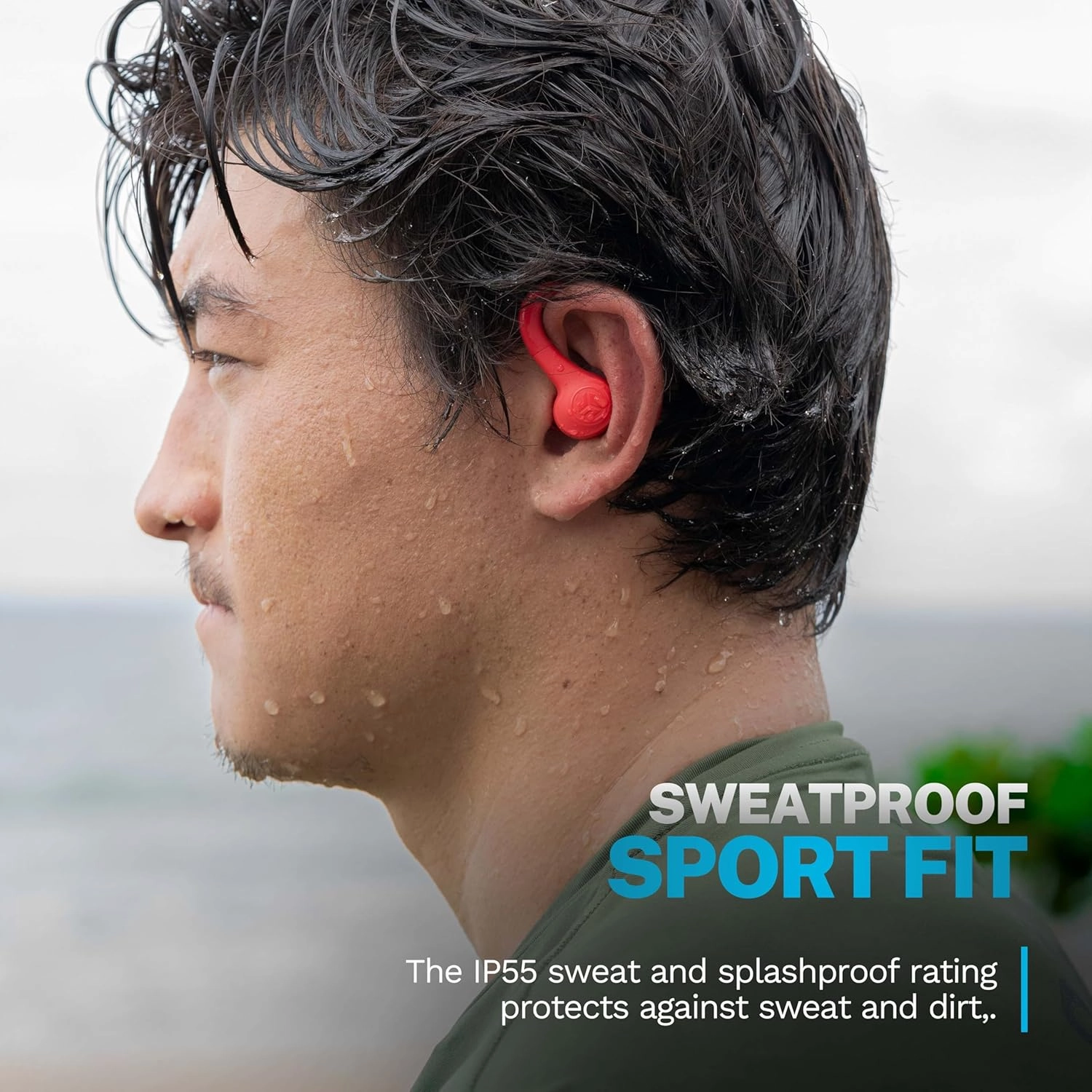 JLab Go Air Sport  Wireless Workout Earbuds Featuring C3 Clear Calling, Secure Earhook Sport Design, 35  Hour Bluetooth Playtime, and 3 EQ Sound Settings (Coral)