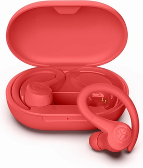 JLab Go Air Sport  Wireless Workout Earbuds Featuring C3 Clear Calling, Secure Earhook Sport Design, 35  Hour Bluetooth Playtime, and 3 EQ Sound Settings (Coral) over-ear headphones,closed back headphones,wireless studio cans,