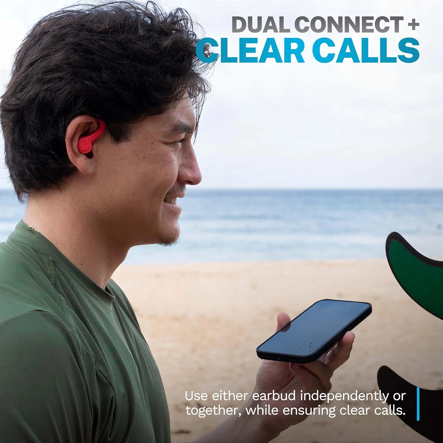 JLab Go Air Sport  Wireless Workout Earbuds Featuring C3 Clear Calling, Secure Earhook Sport Design, 35  Hour Bluetooth Playtime, and 3 EQ Sound Settings (Coral)