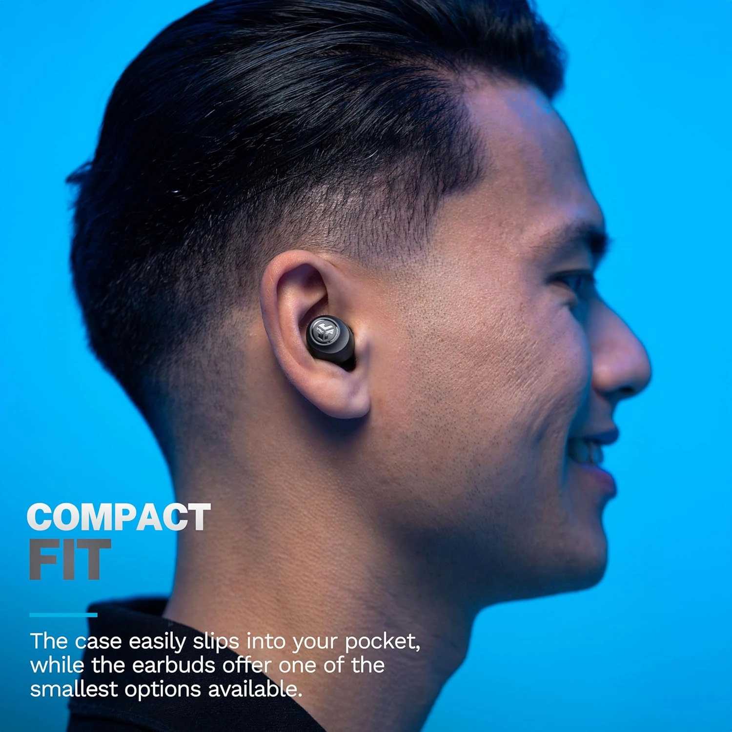 JLab Go Pop  True Wireless Bluetooth Earbuds & Charging Case - Black, App Support, Dual Connect, IPX4 Sweat Resistance, Bluetooth 5 Connection, 3 EQ Sound Settings Signature, Balanced, Bass Boost