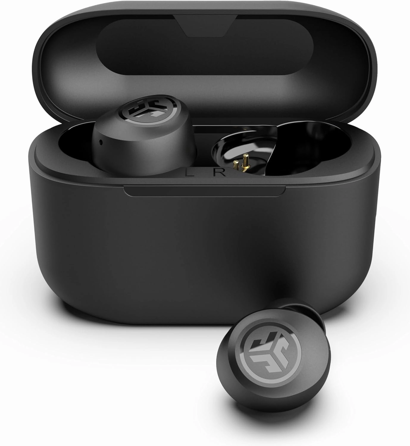JLab Go Pop  True Wireless Bluetooth Earbuds & Charging Case - Black, App Support, Dual Connect, IPX4 Sweat Resistance, Bluetooth 5 Connection, 3 EQ Sound Settings Signature, Balanced, Bass Boost TWS earbuds,compact wireless buds,Bluetooth ear tips,
