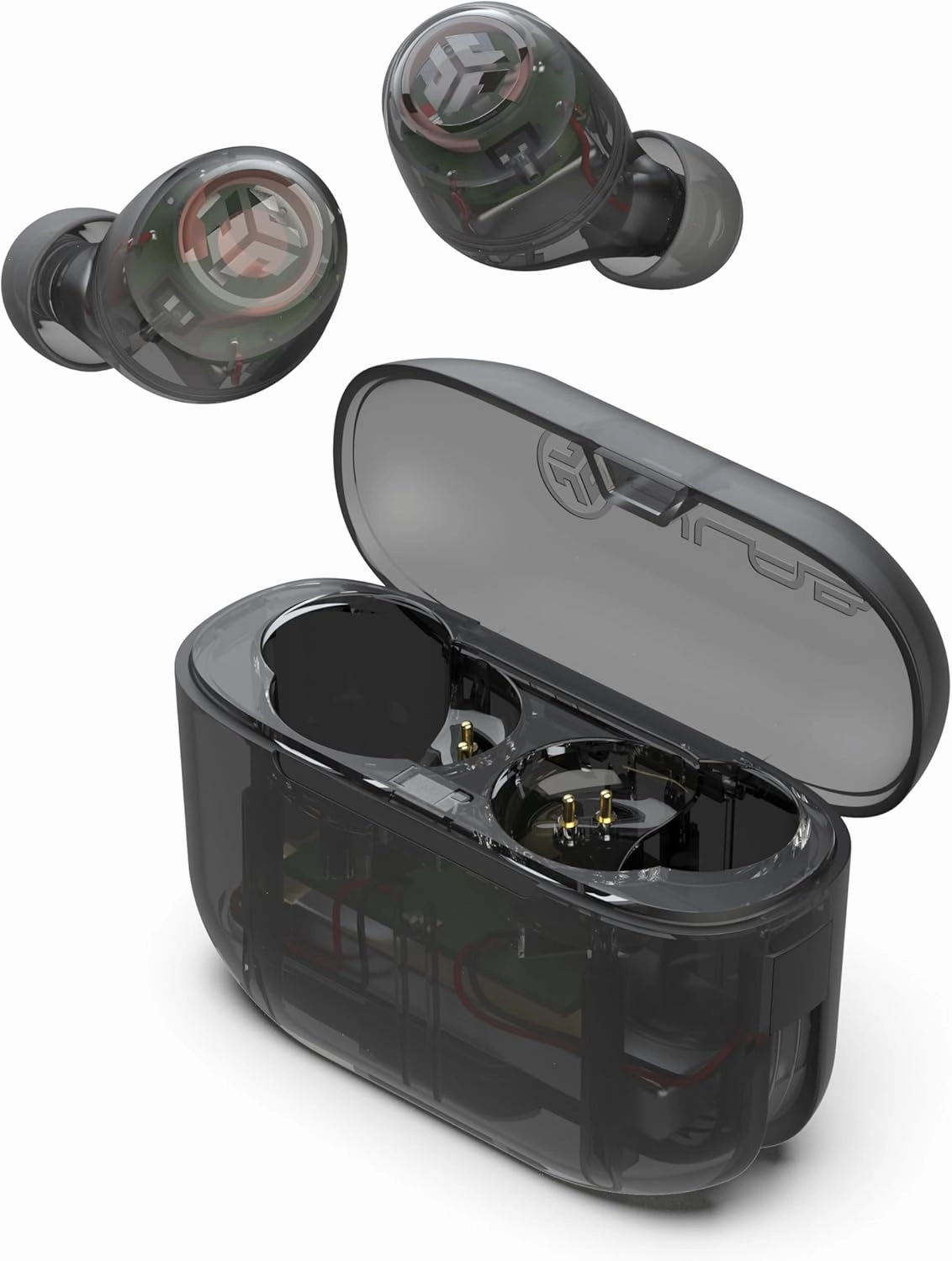JLab Go Pop  True Wireless Bluetooth Earbuds & Charging Case - Clear, App Support, Dual Connect, IPX4 Sweat Resistance, Bluetooth 5 Connection, 3 EQ Sound Settings Signature, Balanced, Bass Boost wireless earbuds,Bluetooth earphones,true wireless stere