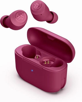 JLab Go Pop  True Wireless Bluetooth Earbuds & Charging Case - Dark Pink, App Support, Dual Connect, IPX4 Sweat Resistance, Bluetooth 5 Connection, 3 EQ Sound Settings Signature, Balanced, Bass Boost wireless earbuds,Bluetooth earphones,true wireless s