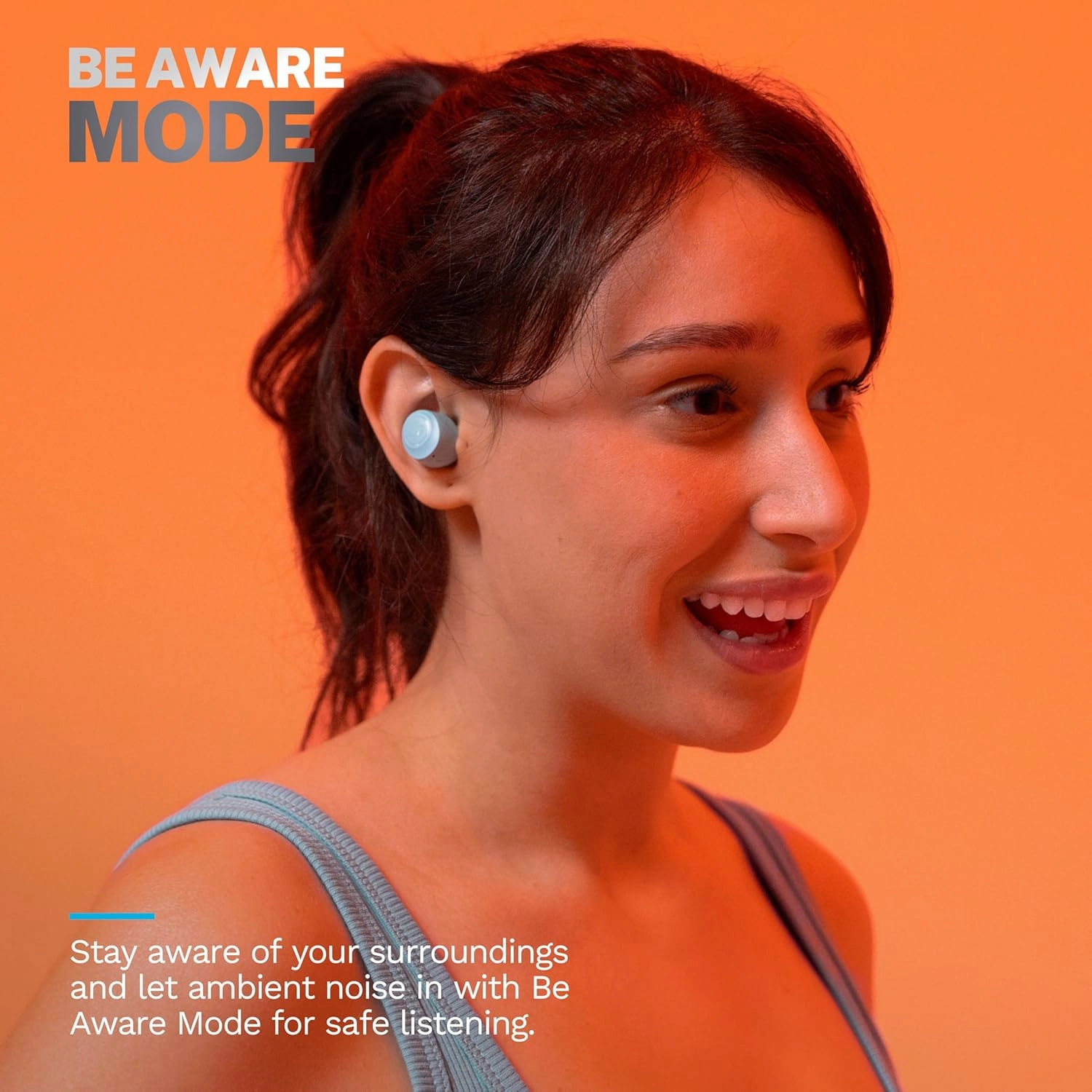 JLab Go Pop  True Wireless Bluetooth Earbuds & Charging Case - Light Blue, App Support, Dual Connect, IPX4 Sweat Resistance, Bluetooth 5 Connection, 3 EQ Sound Settings Signature, Balanced, Bass Boost