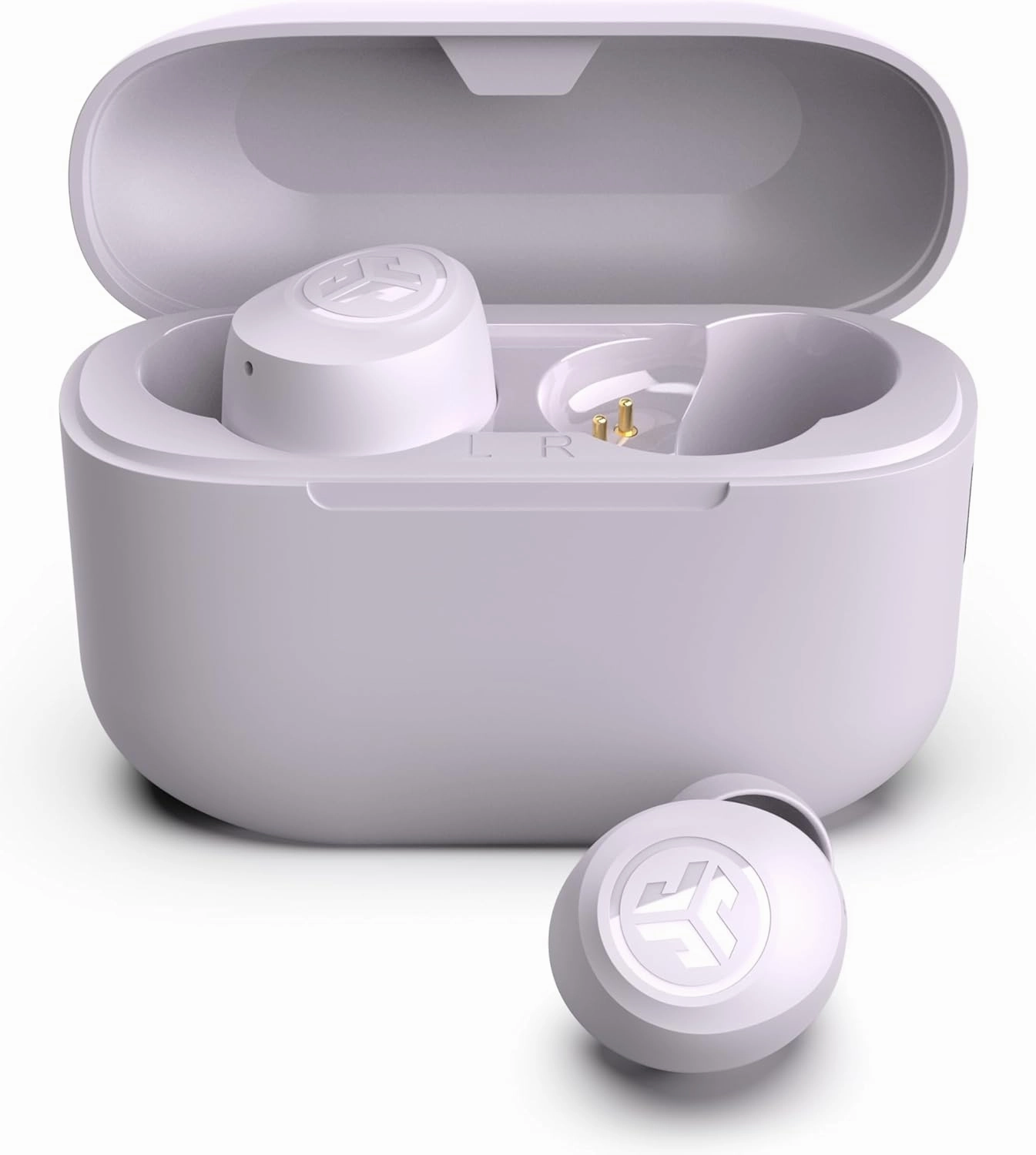 JLab Go Pop  True Wireless Bluetooth Earbuds & Charging Case - Lilac, App Support, Dual Connect, IPX4 Sweat Resistance, Bluetooth 5 Connection, 3 EQ Sound Settings Signature, Balanced, Bass Boost wireless earbuds,Bluetooth earphones,true wireless stere