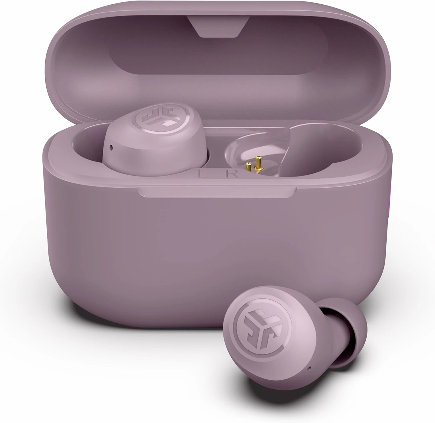 JLab Go Pop  True Wireless Bluetooth Earbuds & Charging Case - Mauve, App Support, Dual Connect, IPX4 Sweat Resistance, Bluetooth 5 Connection, 3 EQ Sound Settings Signature, Balanced, Bass Boost
