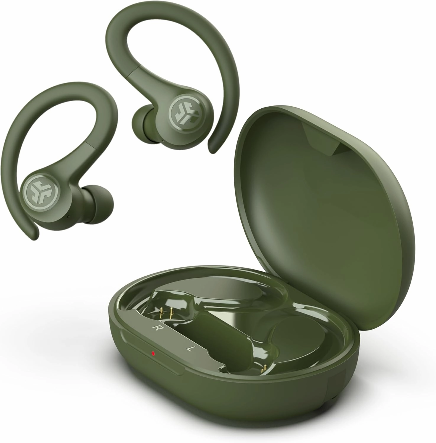JLab Go Sport  Wireless Workout Earbuds Featuring C3 Clear Calling, Secure Earhook Sport Design, 35  Hour Bluetooth Playtime, and 3 EQ Sound Settings (Green)