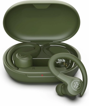 JLab Go Sport  Wireless Workout Earbuds Featuring C3 Clear Calling, Secure Earhook Sport Design, 35  Hour Bluetooth Playtime, and 3 EQ Sound Settings (Green) over-ear headphones,closed back headphones,wireless studio cans,