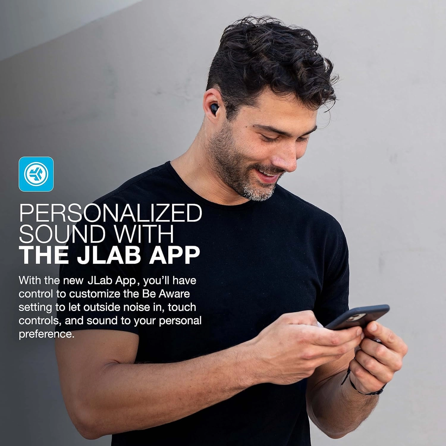 JLab JBuds Mini True Wireless Bluetooth Earbuds   Charging Case, Charcoal Black, IP55 Sweat and Dust Proof, Bluetooth Multipoint, Be Aware Audio, 3 EQ Sound Settings, Crystal Clear Calls