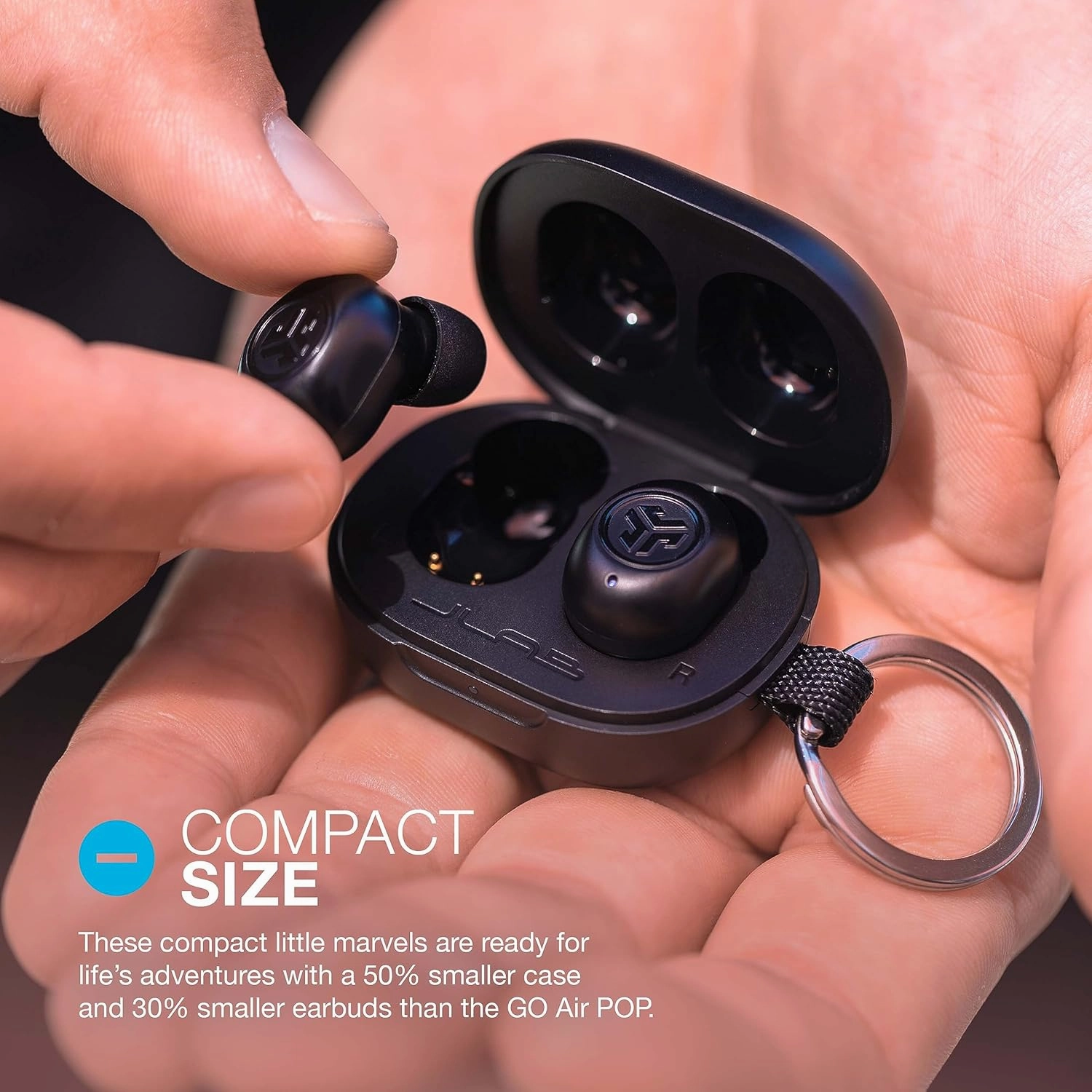 JLab JBuds Mini True Wireless Bluetooth Earbuds   Charging Case, Charcoal Black, IP55 Sweat and Dust Proof, Bluetooth Multipoint, Be Aware Audio, 3 EQ Sound Settings, Crystal Clear Calls